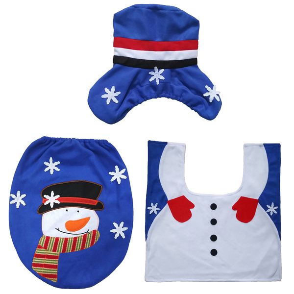 Fancy Santa Toilet Seat Cover &amp; Rug Set for Bathroom - 3 Piece