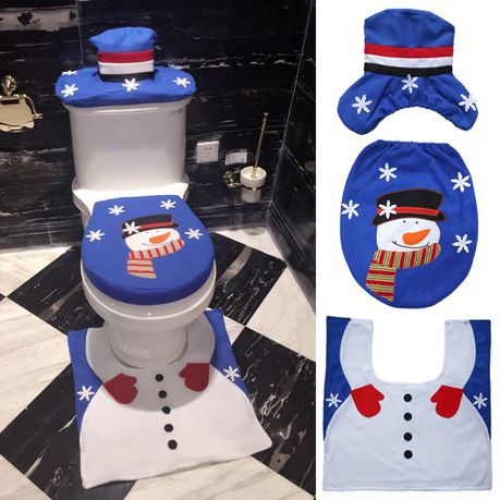 Fancy Santa Toilet Seat Cover Rug Set For Bathroom 3 Piece Buy Online In South Africa Takealot Com