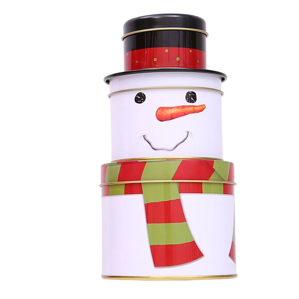 Cute Three-Layer Christmas Candy Storage Jar