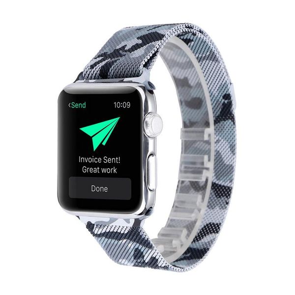 We Love Gadgets Metal Strap for Apple Watch 42mm &amp; 44mm Camo Black