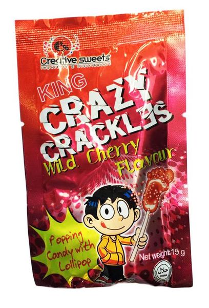 King Candy - Crazy Crackles Wild Cherry Flavour 36 x 15g
