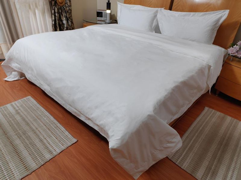 Dreyer Linen 100% Cotton Percale 200TC Oxford Duvet Cover Set - White