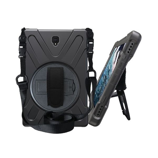 TUFF-LUV Case Stand &amp; Strap for 10.5" Samsung Galaxy Tab A - Black