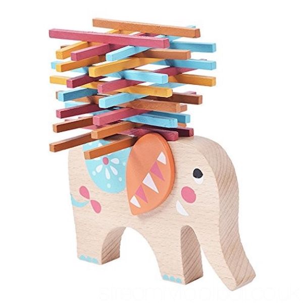 Kids Wooden Stacking Elephant Balance Game
