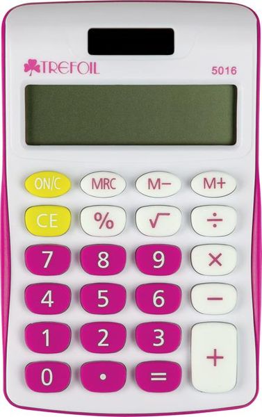 Trefoil: 8 Digit School Calculator - Pink