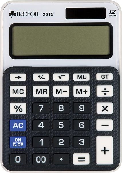 Trefoil: 12 Digit Desktop Calculator - Black (Small)