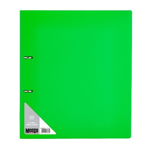 Meeco: A4 2 D-Ring Binder File - Green