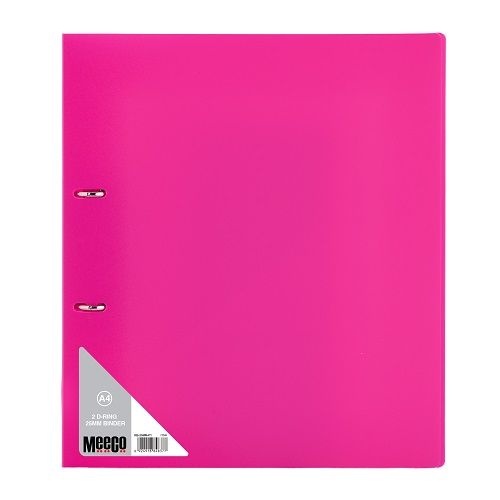 Meeco: A4 2 D-Ring Binder File - Pink