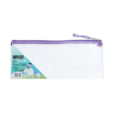 Meeco: Clear Large (34cm) Pencil Bag - Violet Zip