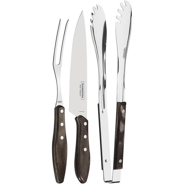 Tramontina 3 Piece Barbecue Set Including Tongs