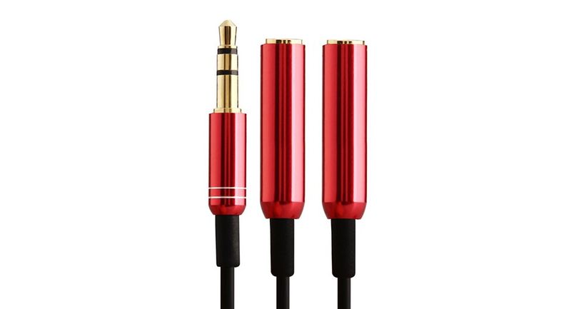 AUX-201 1-to-2 3.5mm Audio Splitter Cable Adapter (38cm) - Blue