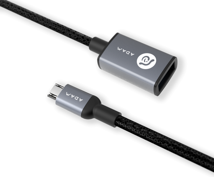 Adam Elements PeAk AFB13 Micro USB Male to USB-A Female Adapter - Grey