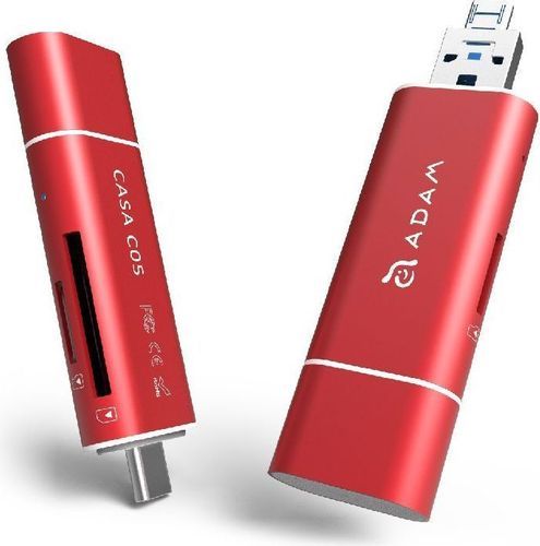 Adam Elements CASA C05 - USB 3.1 to USB Type C 5-in-1 OTG - Red