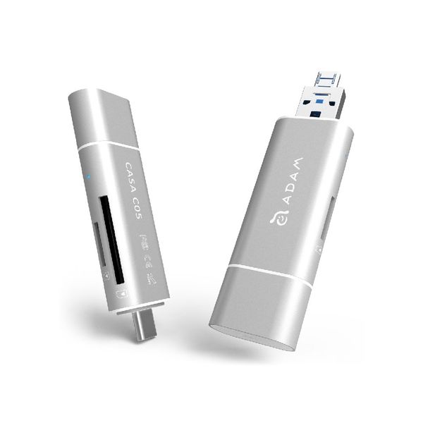 Adam Elements CASA C05 - USB 3.1 to USB Type C 5-in-1 OTG - Silver