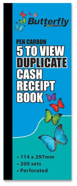 Butterfly Duplicate Cash Receipt Book