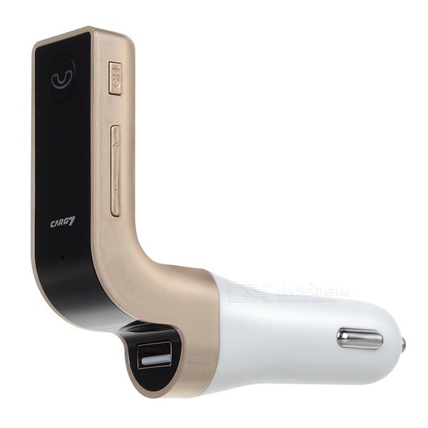 Bluetooth Car FM Transmitter - White &amp; Gold