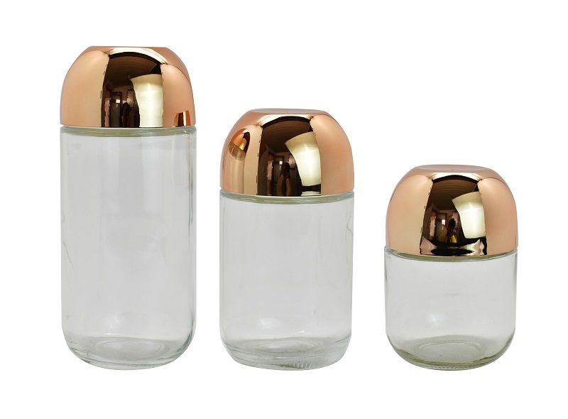 Continental Homeware 3 Pcs 400 600 800ml Glass Jar With Rose Gold Lid Shop Today Get It