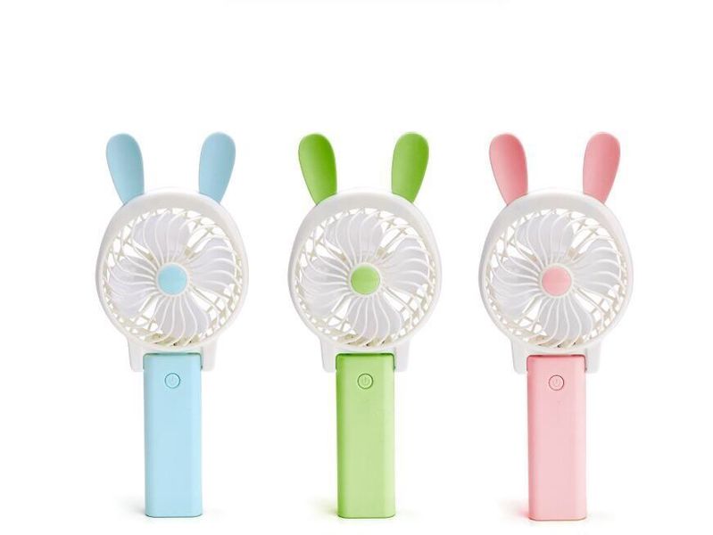 Rechargeable Portable Cartoon USB Mini Collapsible Fan - Kitty Green