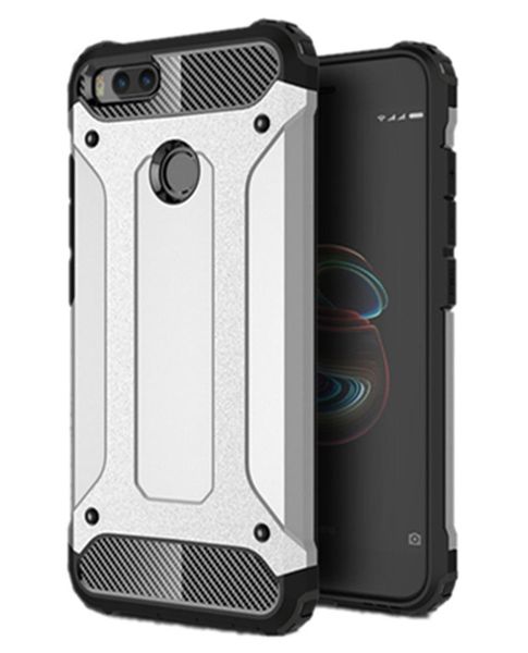 Shockproof Armor Case for Xiaomi Mi A1 Silver