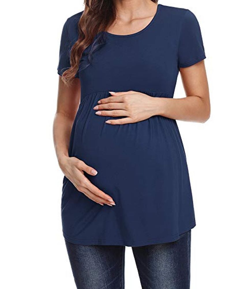 Absolute Maternity Short Sleeve Gathered Top - Navy | Shop Today. Get ...
