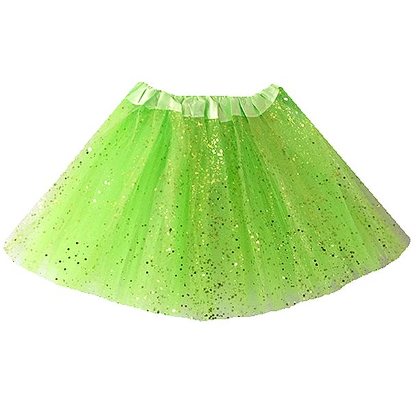 Kids Glitter Tutu Skirt - Lime