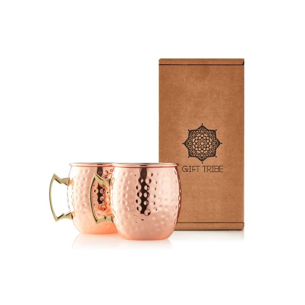 Gin Tribe - Moscow Mule Stainless Steel Cups - Rose Gold - Set of 2