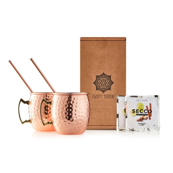 Gin Tribe - Moscow Mule Stainless Steel Gift Set - Rose Gold