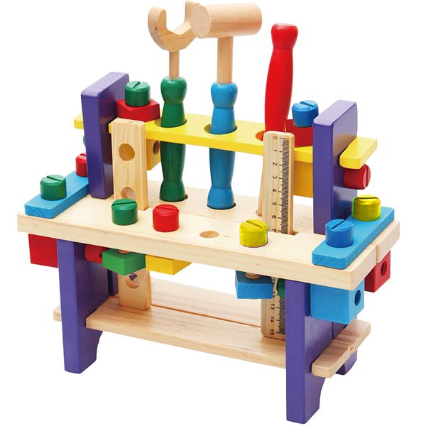 Multifunctional Wooden Project Workbench Pretend Play Tool