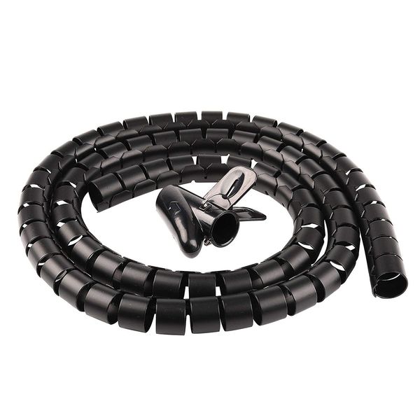 Cable Organizer Coiled Tube Sleeve - Black