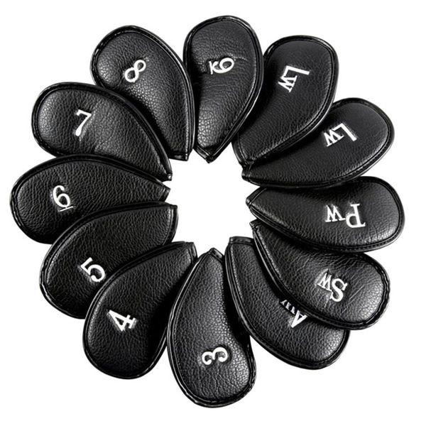 12 Piece PU Leather Golf Iron Head Covers