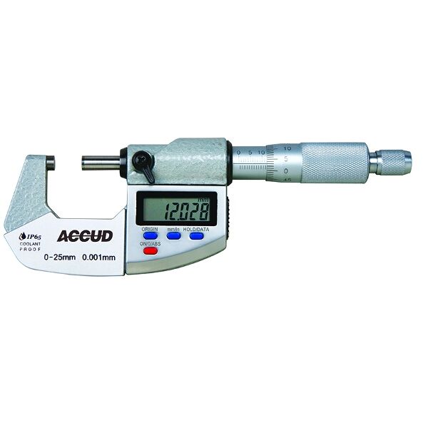 ACCUD Digital Outside Micrometer.Ip65.With Calibration Cert 25-50mm 0.001M