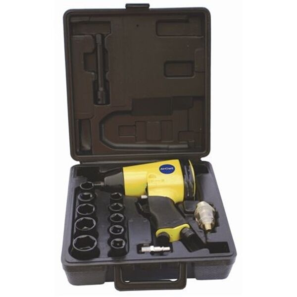 Aircraft Air Impact Wrench 1/2" 17 Piece Kit Single Hammer