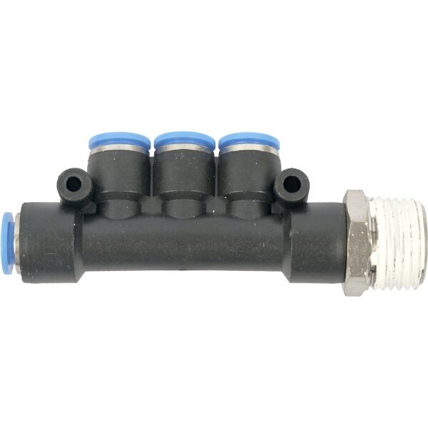 Aircraft Pu Hose Fitting Manifold 4 x 8mm Port x 1/4"M