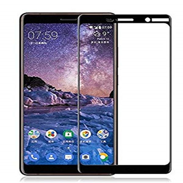 5D Curved Tempered Glass for Nokia 7 plus Black