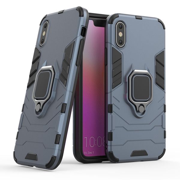 Shockproof Kickstand Ring Stand Armor Case for iPhone 11 Pro Max - Navy