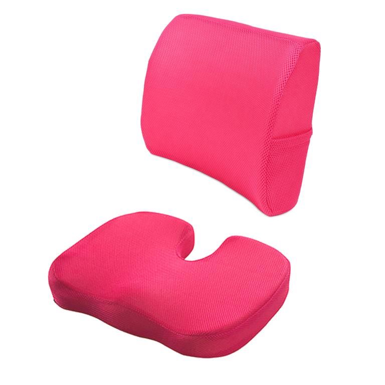 Memory Foam Back Support Lumbar Cushion & Seat Pad Set Shop Today
