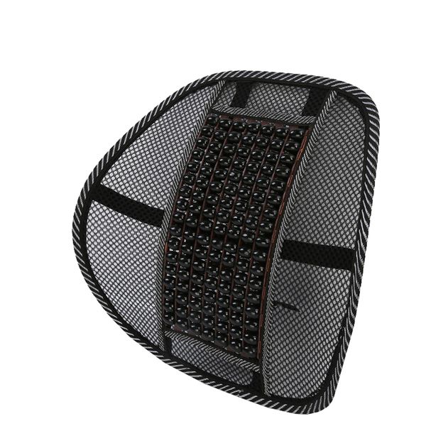 Lumbar Cushion with Massage Beads for Office Car Seat-Red