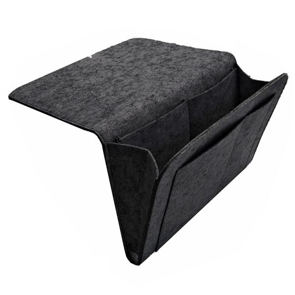 Bedside Deskside Caddy Felt Storage Organizer- Dark Gray