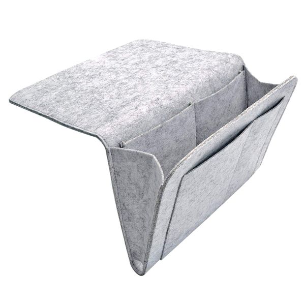Bedside Deskside Caddy Felt Storage Organizer - Light Gray