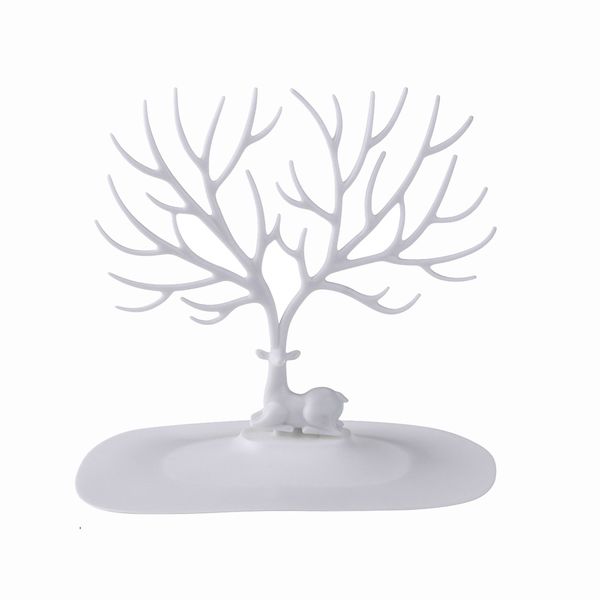 Decorative Deer Antler Tree Design Jewelry Organizer - White