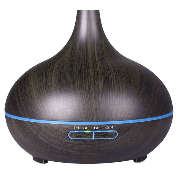 Ultrasonic Air Aromatherapy Diffuser &amp; Humidifier - Large 400ml Dark Brown