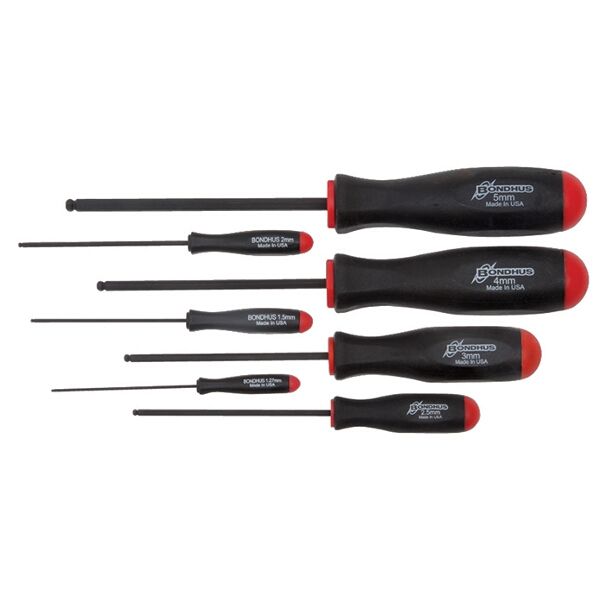 Bondhus Ball End Scr-Driver 7Pc Set 1.27-5mm Pouched