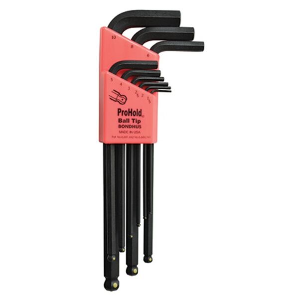 Bondhus Ball End L-Wrench 9Pce Set 1.5-10mm Prohld