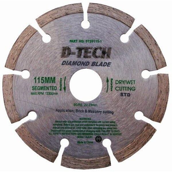 D-Tech Diamond Blade Segmented Std. 115x22.23mm