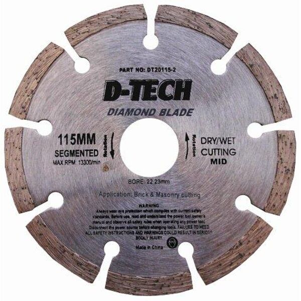 D-Tech Diamond Blade Segmented Mid. 115x22.23mm