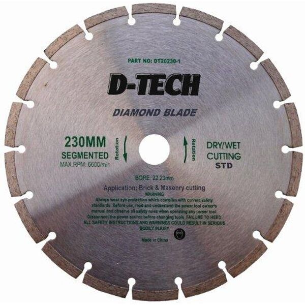 D-Tech Diamond Blade Segmented Std. 230x22.23mm