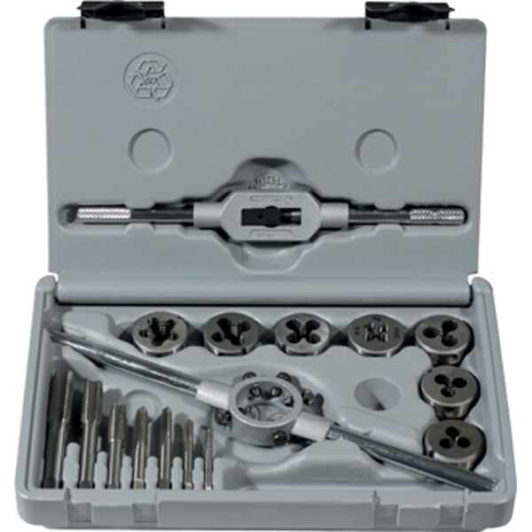 Alpen Tap &amp; Die Set 16 Piece M3 - M12 HSS With Die Holder &amp; Tap Wrench