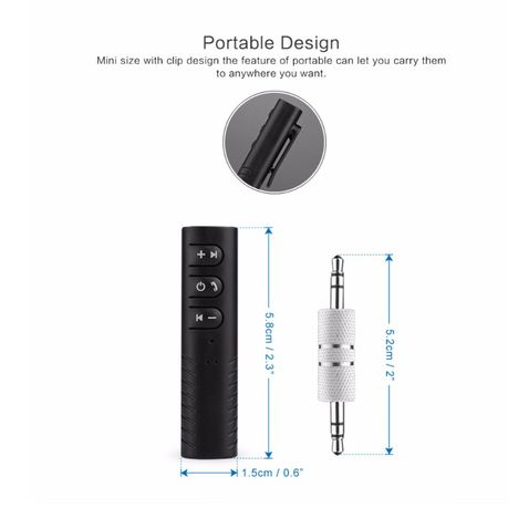 Sounce Bluetooth Receiver/Hands-Free Car Kit, Portable 3.5mm Bluetooth