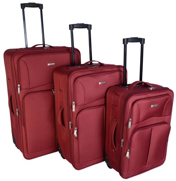 Voss Urban Peak 3 Piece Soft Side Luggage Set - Maroon