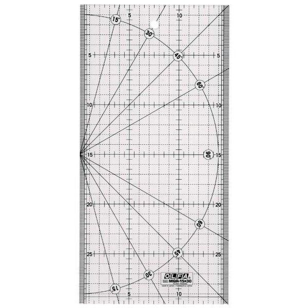 OLFA Metric Quilt Ruler 15cm x 30cm - Metric Grid